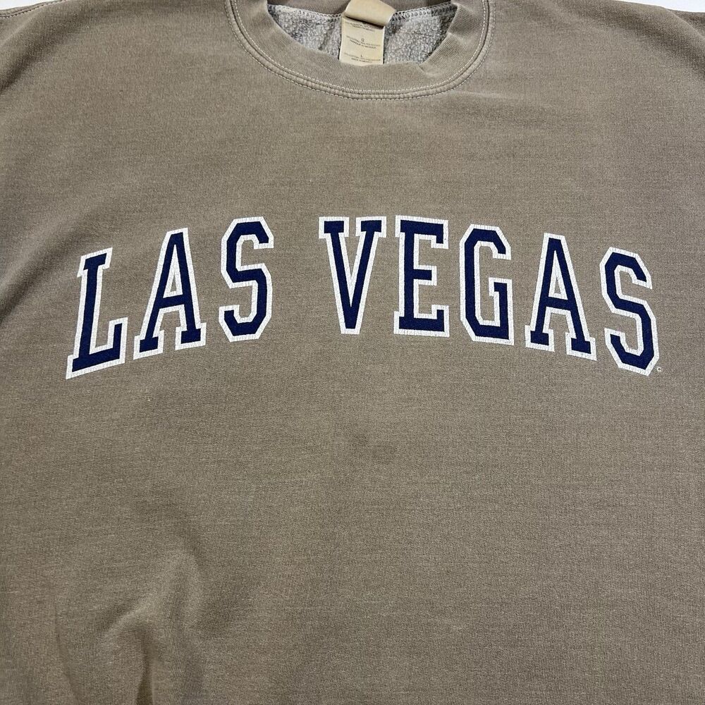 Vintage Style Gildan Heavyweight Blend Tan Crewneck Sweatshirt Size Large - Picture 5 of 9
